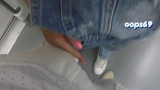 Stepsister Seduce a Stranger Unknown Guy on a Public Train!