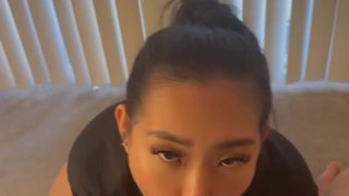 gave my friend his first blowjob I love making him cum fast
