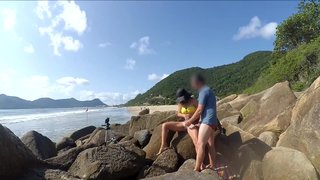 She sucks and fucks in the ass in front of everyone