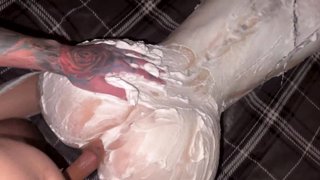 She's All Foamy - Huge Soapy Ass Gets A Huge Cock