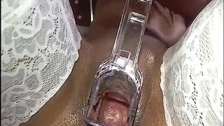 Wet And Gaping Ebony Pussy Up Close