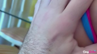 Hot blonde making a blowjob and then releasing her ass (anal)