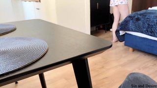 "I've never seen anything like that before." Shy arab stepmom can't take her eyes off her stepson's uncut dick in a shared bed.
