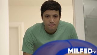 Young Guy Spying on Hot MILFs at the Gym