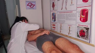 Erection in front of the nurse