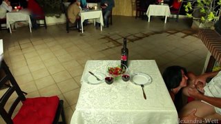 RESTAURANT PUBLIC! Hot licking and fucking orgy in a restaurant