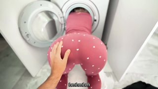 Big mistake on the stepmother's part that she got stuck inside the washing machine!