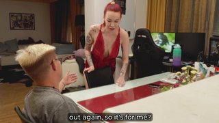 S1 Ep3: A slutty Step Mother teases her Step Son by sucking and fucking him while talking to her husband on the phone!