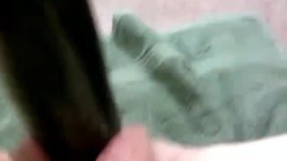 Pussy stretched by huge Inflatable dildo