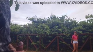 Risky masturbation in public in the park with a hard-on for a stranger!