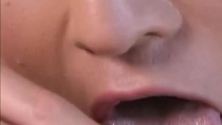 Horny MiLF in black stockings on her knees sucking dick