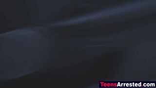 Brunette teen has to suck black cops dick not to go to jail