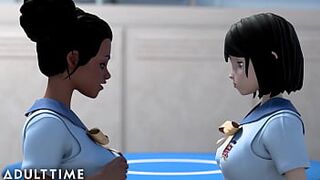 ADULT TIME Hentai Step-Sister Rides Cock & Lesbian Schoolgirls Hentai Sex