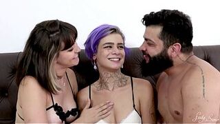 Threesome! I brought another friend along to be the couple's "filler," my husband fucked my little ass and hers deliciously.