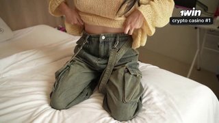 A Russian Asian Woman is Shy before having Sex after School.