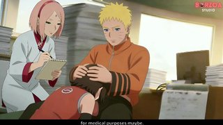 Naruto Fucks and Creampie Sarada while Sakura is watching, He betrayed Boruto (Part 1) (Uncensored Hentai)