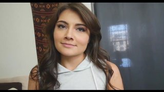 Hot step sister helps handjob and blowjob
