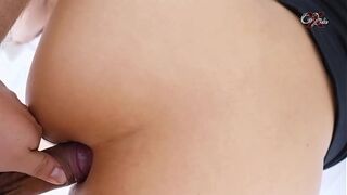 I fucked my stepdaughter's ass ... she is trapped and to help her I put my cock in her ass I cum inside her while she tries to free herself