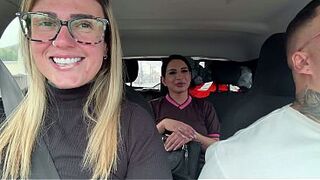 I called the aunt from daycare to have sex with us until she came all over our car! And her pussy was covered in cum.