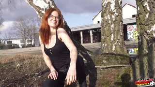 GERMAN SCOUT - Glasses Ginger Redheadh MILF Mona Einhorny First Time Porn at Hard Casting