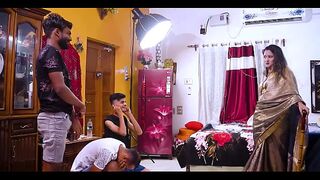 Mature Indian Big Boobs Bhabhi In Real Desi Threesome Sex With Friends
