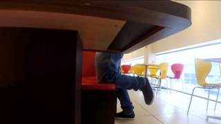 Handjob in a public cafe on a first date