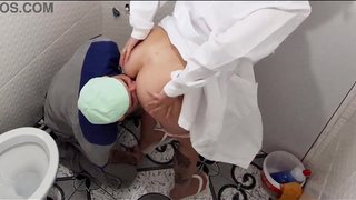 Married nurse cheats on husband with janitor in hospital bathroom!