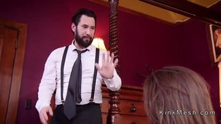 Couple has bondage threesome at mediator