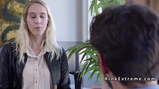 Bdsm couple banging blonde housewife