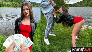 NastyClub - Hot Polish Babe Olivia Sparkle Screws Total Stranger Outdoors in Pickup Scene
