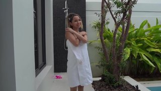 She was moaning loud enough for the whole villa to hear