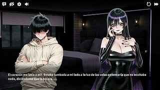 The perverted goth girl managed to lock me up with her and made me fuck her ALL night, until my balls were dry.