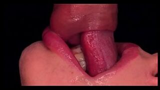 Powerful and deep close-up blowjobs. My roommates love sucking my big cock