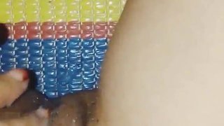 Desi teen College student fingering her pussy before going to College