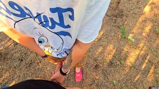 Step Mom Caught Step Son Jerking off and help Him to Cum Quick