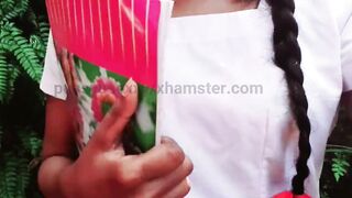 Sri Lankan college 18+ girl outdoors