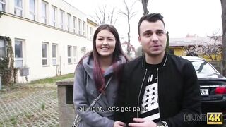 HUNT4K. Guy doesnt have enough money but his GF sells her pussy