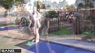 Maya Kendrick Amateur Teen Flashes Hairy Pussy on Mini-Golf