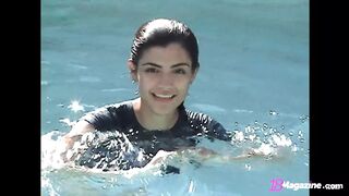 Big Boobed Brunette Coed True Tere Gets Wet In The Pool!