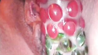 Amazing squirting wet orgasm in extreme close up view