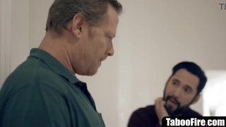 Stepfather pimps out stepdaughter & watches her fuck a wicked client