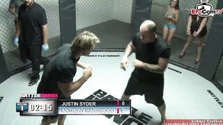Chubby brunette slut with big tits fucks with a fighter
