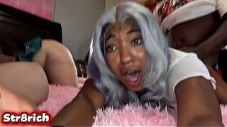Threesome Str8rich meet two baddies and fuck them in the ass after school