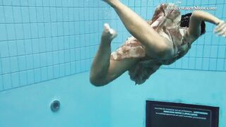 Hot brunette big tits Krasula Fedorchuk swimming