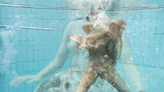 Hot brunette big tits Krasula Fedorchuk swimming