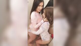 Two hot girls teasing
