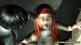Foxy 3D Redhead Having Rough Sex with a Zombie