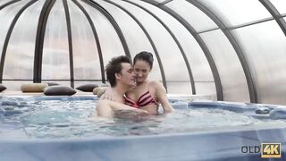 OLD4K. Daddy and teen have 25 years difference and have hot sex