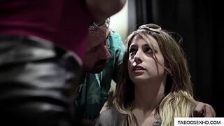 Handicap teen fucked by older couple