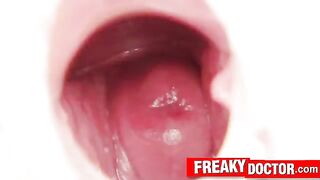 Petite cutie Bella Anne harrassed by old doctor